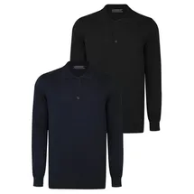 Felix Hardy Polokragenpullover Pullover mit Polo-Kragen 2er-Pack schwarz 2XL