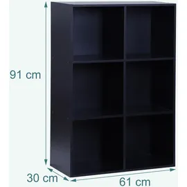 Relaxdays Bücherregal 61 x 91 x 30 cm Schwarz