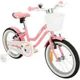 Actionbikes Motors Actionbikes Kinderfahrrad Starlight 16 Zoll Rosa Stützräder, Fahrradkorb, Klingel, Kettenschutz (Classic)