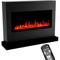 GF Core Elektrokamin mit Heizung und Kaminfeuer (Standkamin Zeus) - elektrischer Kamin mit LED-Feuer in 5 Farben, Heizlüfter, Deko & Fernbedienung - 135x100x35 cm, Schwarz