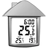 Selva Technik Digitales Fensterthermometer, Wetterinstrument, wetterfest, 90 x 98 mm Wetterstation