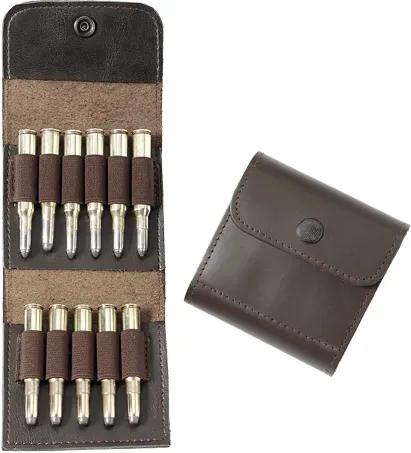 Patronenetui für 11 Kugelpatronen, Leder