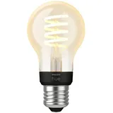 Philips Hue Set Smarte LED-Lampe White Filament  (E27, Dimmbar, Warmweiß, 550 lm, 7 W, Lampenbezeichnung: A60, 4 Stk.)