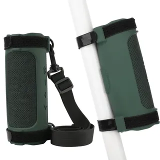 TXEsign Silikonhülle kompatibel mit JBL Flip 6 Lautsprecher, Schutzhülle JBL Flip 6 Reiselautsprecherhülle mit Schultergurt und Fahrradgurt für Fahrrad, Golfwagen, Geländer (Grün)