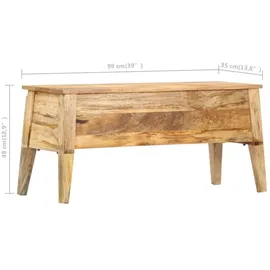 vidaXL Aufbewahrungstruhe 99 x 35 x 48 cm Massivholz Mango
