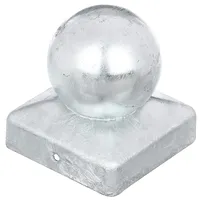 Alberts 205829 Pfostenkappe für Holzpfosten | mit Kugelkopf | feuerverzinkt | 70 x 70 mm (Packung mit 6)