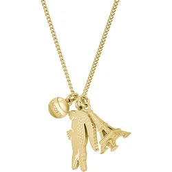 Kette mit Anhänger LACOSTE "UMPIRE, 2040454", gold (gelbgoldfarben), Halsketten, Damen, Edelstahl, L: 51cm B: 4mm, B:4mm