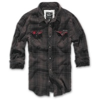 Brandit Textil Check Duncan Langarmhemd Brown / Black S