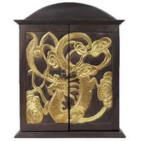 Oriental Galerie Schrank Drache Hängeschrank Medizinschrank, Blattgold Akazienholz 65cm