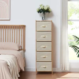 [en.casa] Maldon Kommode 122 x 37 x 35 cm Natur/Beige