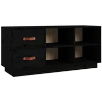 VidaXL Schuhbank Schwarz 100x34x45 cm Massivholz Kiefer