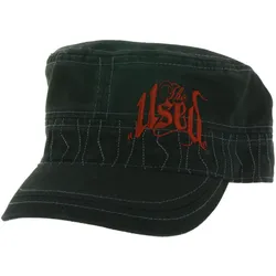 The Used Unisex Baumwoll-Cap im millitärischen Schnitt mit leicht gebogenen Schnitt Schwarz/Rot - One-Size