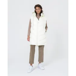 Steppweste FRESHLIONS "Elisa", Damen, Gr. S, weiß, 100% Polyester, casual, Westen, mit langem Schnitt