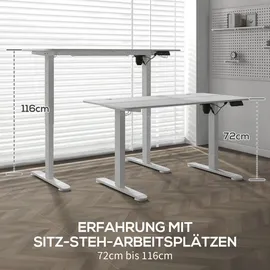 Vinsetto Schreibtisch 140 x 70 cm mit 4 Memory-Voreinstellungen Weiß