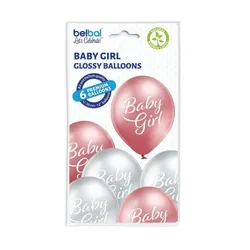 Ballon 30 cm 6 Stück - Baby Girl Glossy