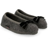 Haflinger Slipper Fiocco Filzpantoffel Hausschuh Ballerina Anthrazit, Gr. 38 - 38 EU