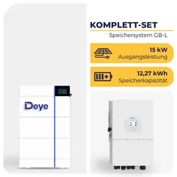 Deye Hybrid-Wechselrichter mit 3x Deye GBL | Hochvolt-Speichersystem | 3-phasig | 15 kW | 12,27 kWh
