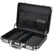 HMF Alu Aktenkoffer Herren mit Zahlenschloss, 45 x 33 x 11 cm, Schwarz