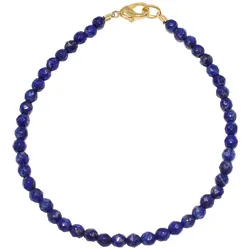 Armband FIRETTI "Schmuck Geschenk Armschmuck Armkette Farbstein Edelstein" Gr. 17, gold (gelbgoldfarben, blau, blau), Armbänder, Damen, 17, Messing, Made in Germany - mit Lapislazuli