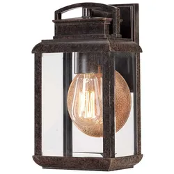 Byron 1-flammige kleine Wandlaterne - Imperiale Bronze mit Kupferreflektor - QZ-BYRON-S