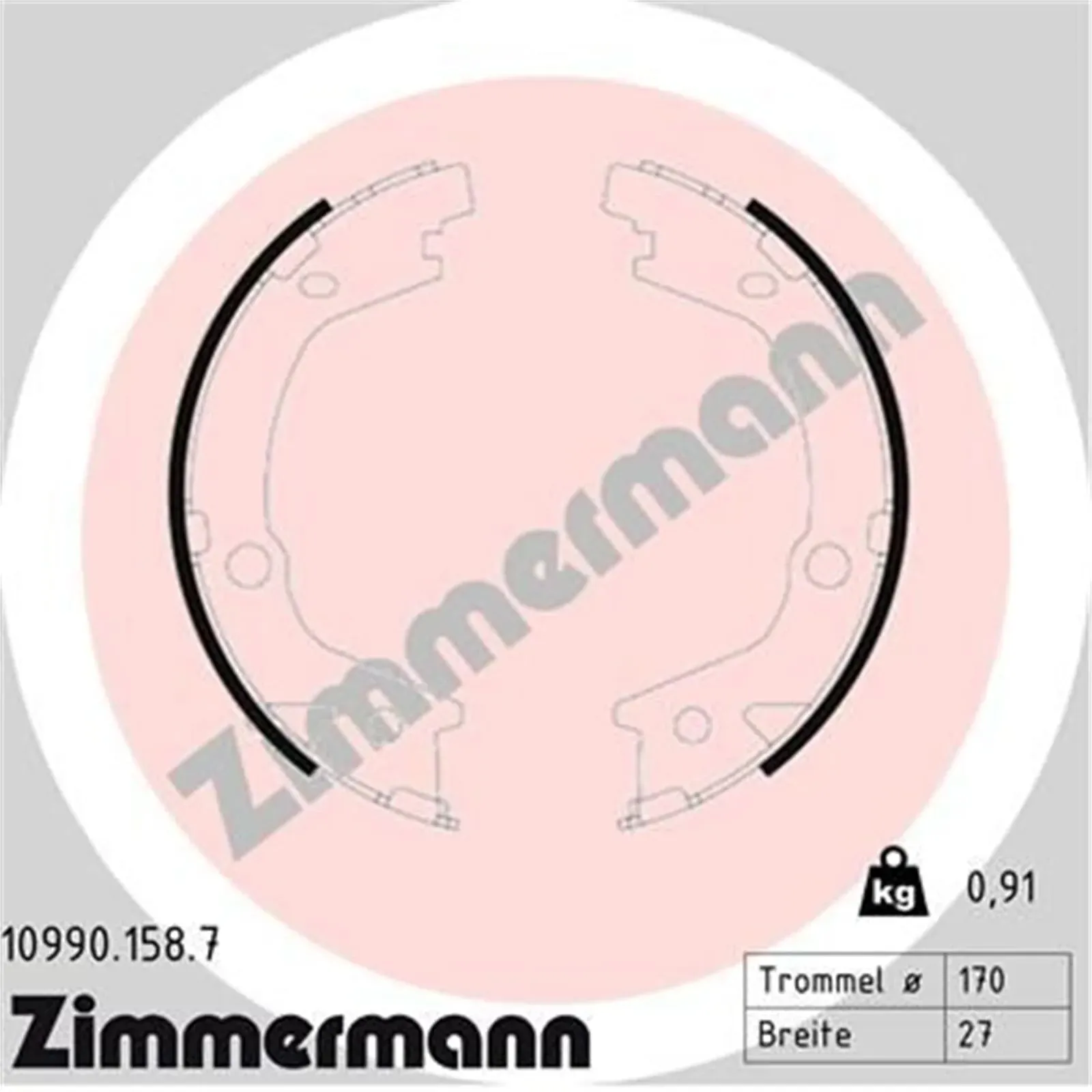 Zimmermann Bremsbackensatz Handbremse Handbremsbacken Passend Für Hyundai: Bremsbackensatz, Feststellbremse Hyundai: 583052ga00 Hyundai: 5830538b00 Hy