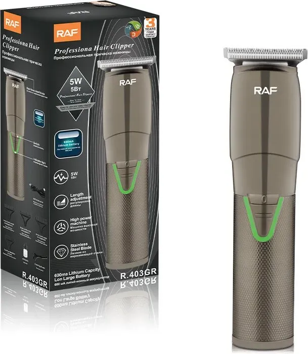 RAF Professioneller Haartrimmer, 5W Hochleistung, kabelloses Grooming-Set für Herren mit Edelstahlklingen, USB-C-Laden, Heimfriseur