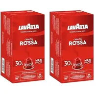 Lavazza Espresso Qualita Rossa, vollmundiger und ausgewogener Espresso, 30 Kapseln, Nespresso kompatibel (Packung mit 2)