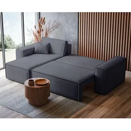 Selsey Scarlo - Ecksofa mit Schlaffunktion, Stauraum und Bouclé-bezug, dunkelgrau - Selsey