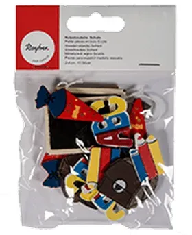 Holzstreuteile - Schule - 15 Stück