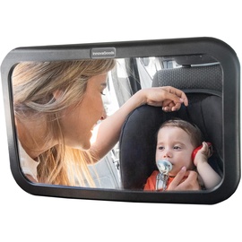 InnovaGoods Baby-Rücksitzspiegel Mirraby, InnovaGoods - 360 Grad drehbar für sichere Autofahrten, XL Panoramaspiegel für klare Sicht, Einfache Installation, Schwarz, XL, ABS Acryl EVA-Gummi