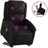 vidaXL Massagesessel mit Aufstehhilfe Kunstleder 144,5 x 82 x 0 cm Schwarz