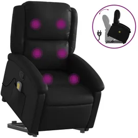 vidaXL Massagesessel mit Aufstehhilfe Kunstleder 144,5 x 82 x 0 cm Schwarz
