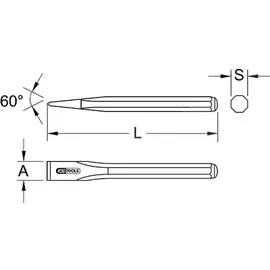 KS Tools Fugenmeißel, 8-kant, 250x25mm (162.0151)