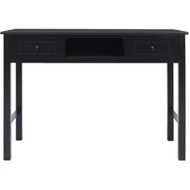 vidaXL Schreibtisch Schwarz 108x45x76 cm Massivholz Paulownia