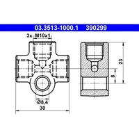 ATE Verbindungs-/Verteilerstück, Rohrleitungen 03.3513-1000.1