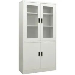 Büroschrank Hellgrau 90x40x180 cm Stahl