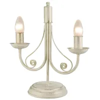 Licht-Erlebnisse Tischlampe Shabby Weiß Metall H:36cm Rustikal