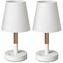 Tomons Tischlampe Weiß 2 St.