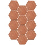 MENAYODA 12 Stück Hexagon Akustikplatten Selbstklebend, Schallabsorber Schallschutz mit hoher Dichte für Wand Decken Holz & Tür Schallabsorbierende Wanddekoration (Hellbraun)