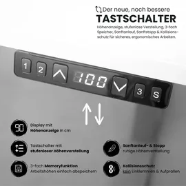 bümö Schreibtisch elektrisch Graphit / Weiß