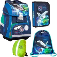Goldkids Schulranzen-set NASA USA Weltraum Ranzen Schulranzen Kinderrucksack, Federmappe,
