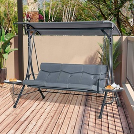Outsunny Hollywoodschaukel 3-Sitzer Gartenschaukel mit verstellbarem Sonnendach