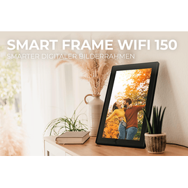 Rollei Smart Frame WiFi 150 mit App-Funktion Digitaler Bilderrahmen, 39,5 cm, 1920 x 1080p, Schwarz