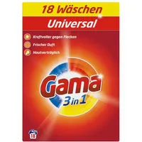 Gama Waschpulver Universal 3in1 für 18 WL Waschmittel 1,08kg (1er Pack)