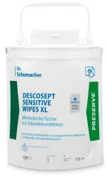 Dr. Schumacher DESCOSEPT SENSITIVE WIPES XL Desinfektionstücher 00-323DS-OSEB120 , 1 Spenderbox = 120 Blatt