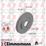 ZIMMERMANN Bremsscheibe Coat Z 600.3250.20 Vorderachse, außenbelüftet, beschichtet, hochgekohlt