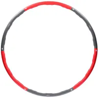 HMS Hula-Hoop-Reifen Fitnessreifen Massagereifen Bauchtrainer (Spar-Set, 1-tlg., Ø 100 cm zerlegbar), Massagenoppen, 6 Segmente, zerlegbar, 1,2 kg grau|rot