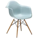 Vitra Stuhl Eames Plastic Armchair RE 83x63x59 cm eisgrau, Gestell:  eichefarbig, Designer Charles & Ray Eames