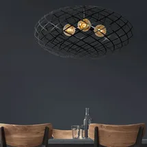 LUCIDE WOLFRAM Pendelleuchte 3-flammig oval, E27, 21417/99/30,