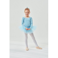 tanzmuster Tüllkleid Ballett Tutu Alea mit langem Arm Ballettkleid mit Tüllrock für Mädchen blau 164/170